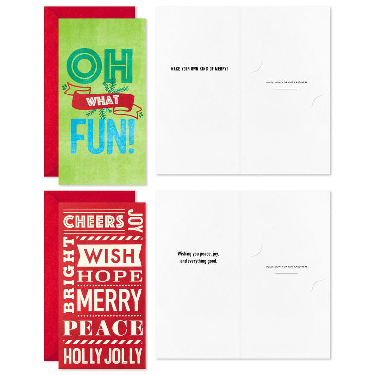 Hallmark Vintage Letterpress Money Holder Boxed Christmas Cards Assortment Pack Of 36