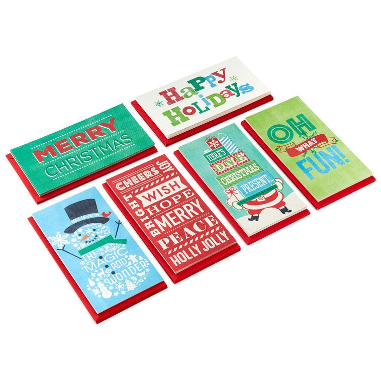 hallmark Vintage Letterpress Money Holder Boxed Christmas Cards Assortment Pack of 36