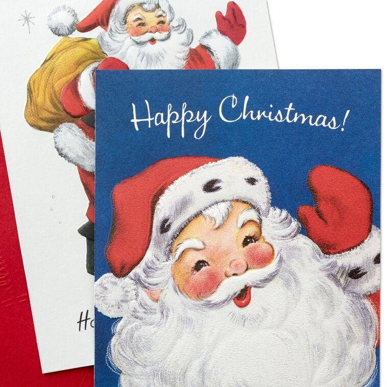 Hallmark Vintage Santa Assortment Boxed Christmas Cards Pack Of 12