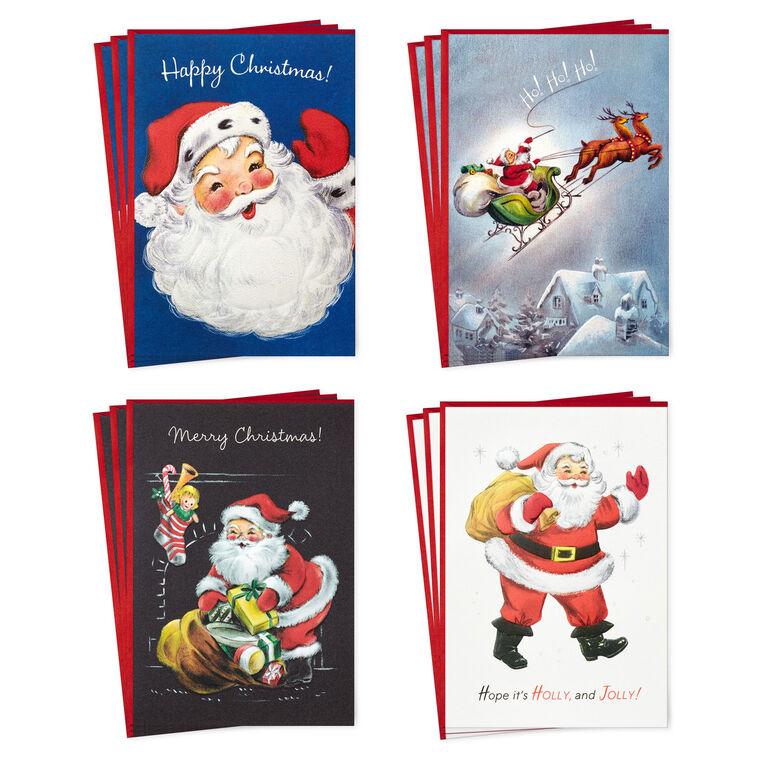 hallmark Vintage Santa Assortment Boxed Christmas Cards Pack of 12
