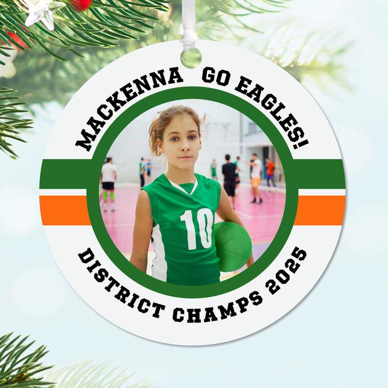Hallmark Volleyball Round Metal Personalized Ornament Custom Photo And Text