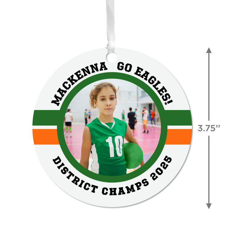 Hallmark Volleyball Round Metal Personalized Ornament Custom Photo And Text