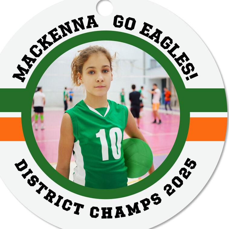 Hallmark Volleyball Round Metal Personalized Ornament Custom Photo And Text