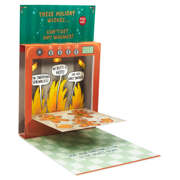 Hallmark Warm Holiday Wishes Funny Musical Pop-Up Christmas Card With Light