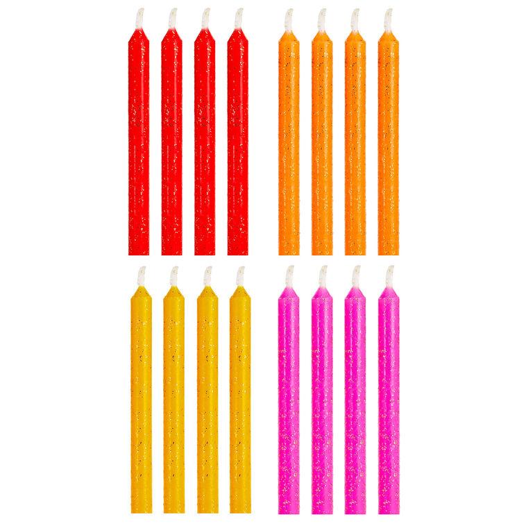 hallmark Warm Hues With Glitter Birthday Candles Set of 16