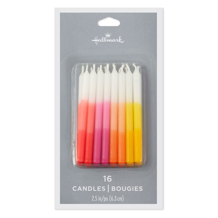 Hallmark Warm Ombré Stripe Birthday Candles Set Of 16