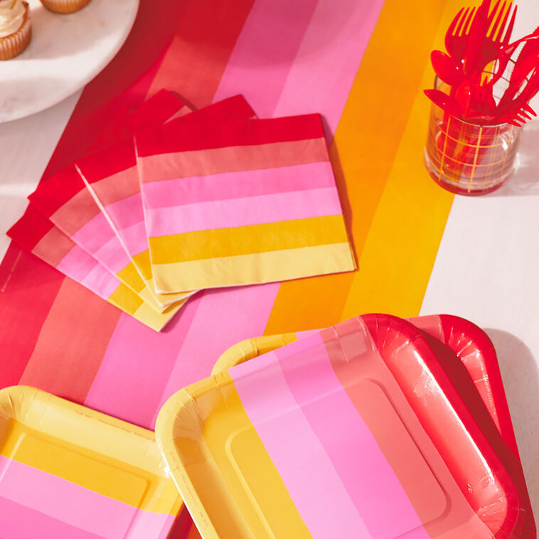 Hallmark Warm Ombré Stripe Dinner Napkins Set Of 16