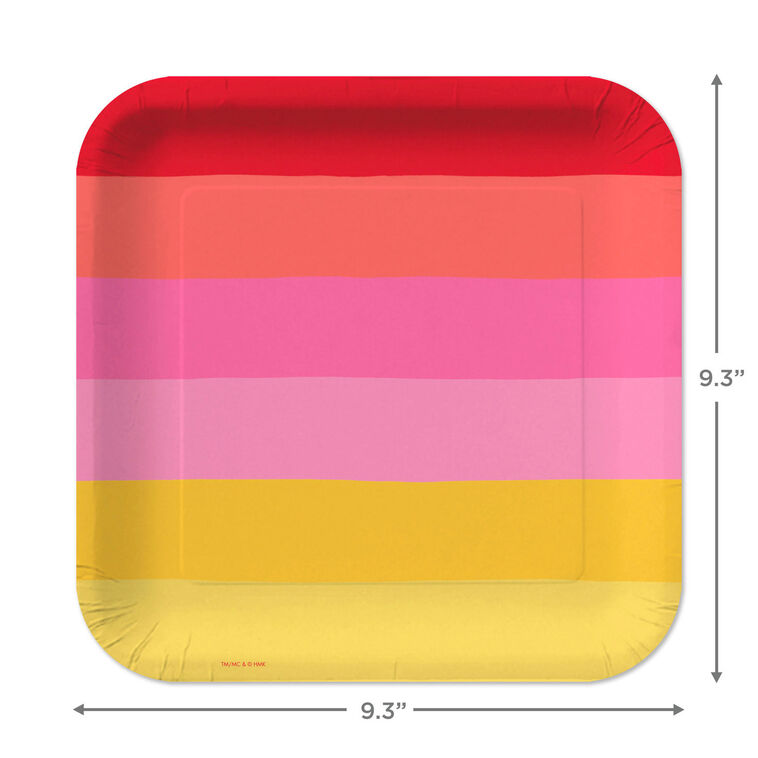 Hallmark Warm Ombré Stripe Square Dinner Plates Set Of 8