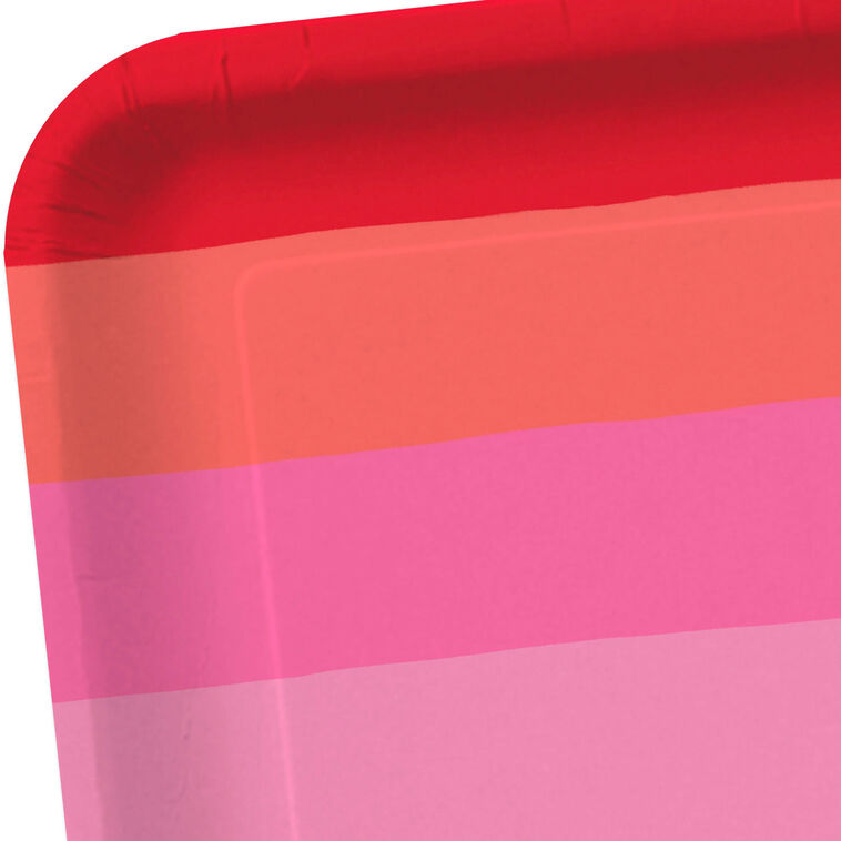 Hallmark Warm Ombré Stripe Square Dinner Plates Set Of 8