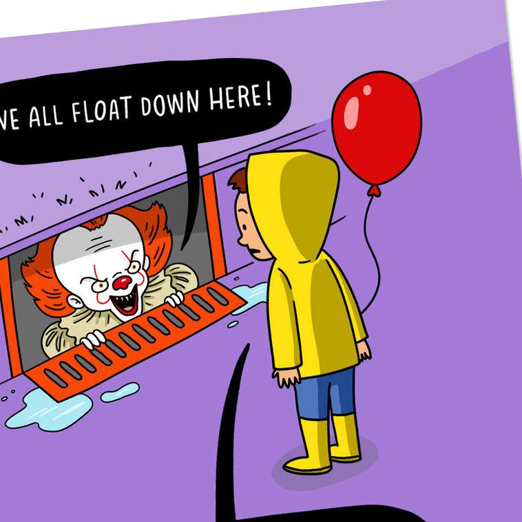 Hallmark Warner Bros. IT Pennywise Floating Your Way Funny Halloween Card