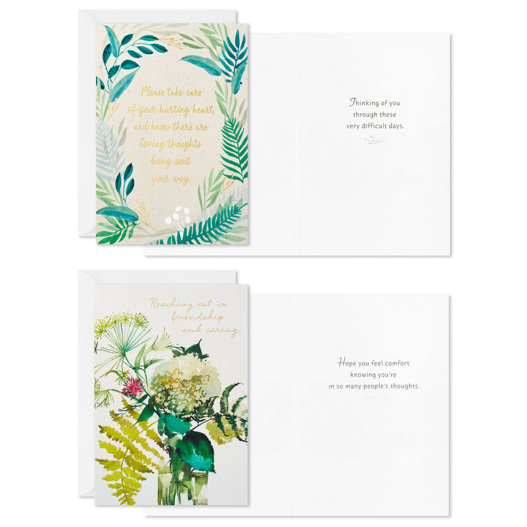 Hallmark Watercolor Botanicals Boxed Sympathy Cards Assortment Pack Of 12
