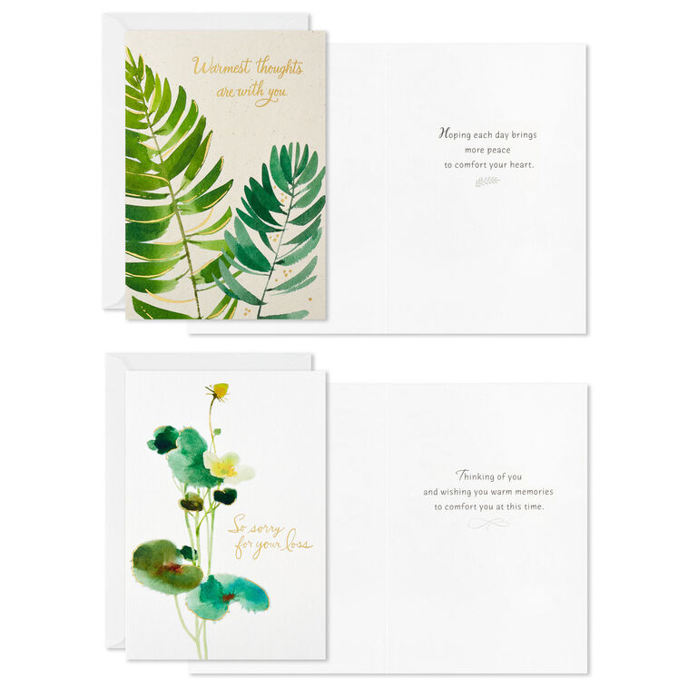 Hallmark Watercolor Botanicals Boxed Sympathy Cards Assortment Pack Of 12