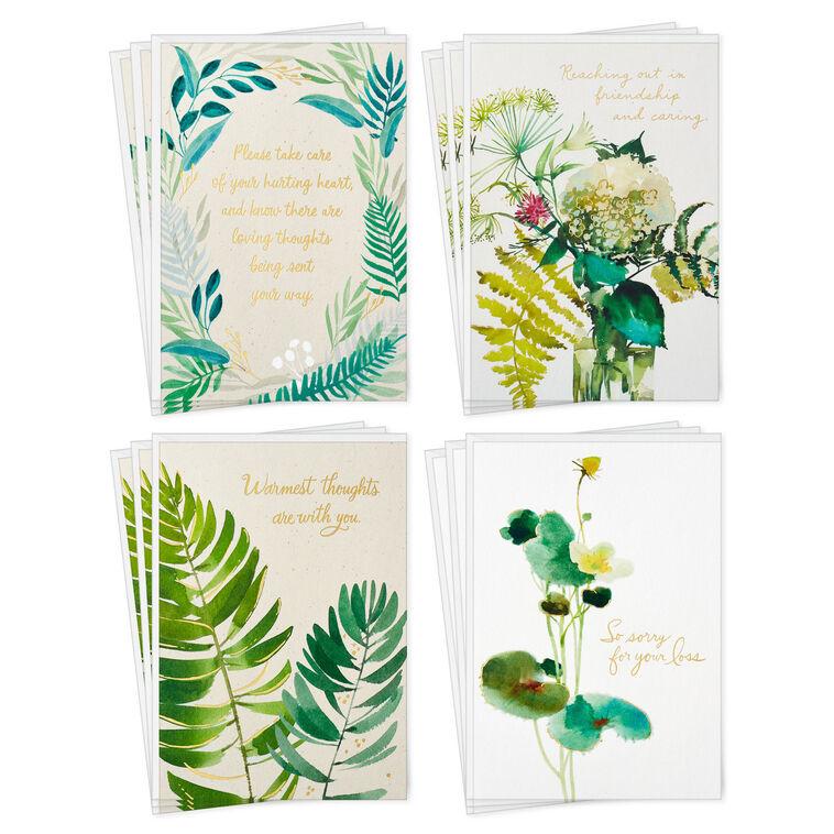 hallmark Watercolor Botanicals Boxed Sympathy Cards Assortment Pack of 12