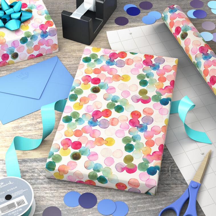 Hallmark Watercolor Dots Wrapping Paper Roll 20 Sq. Ft