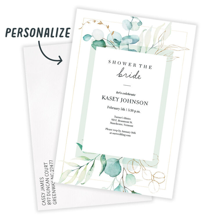 Hallmark Watercolor Eucalyptus Bridal Shower Invitation