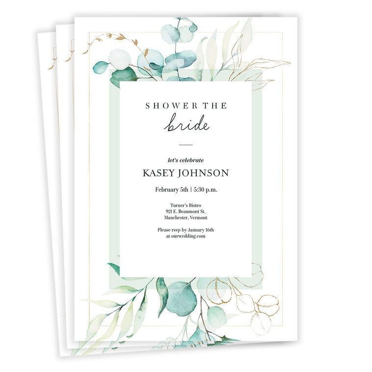 hallmark Watercolor Eucalyptus Bridal Shower Invitation