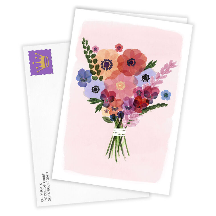 Hallmark Watercolor Floral Bouquet Blank Custom Card