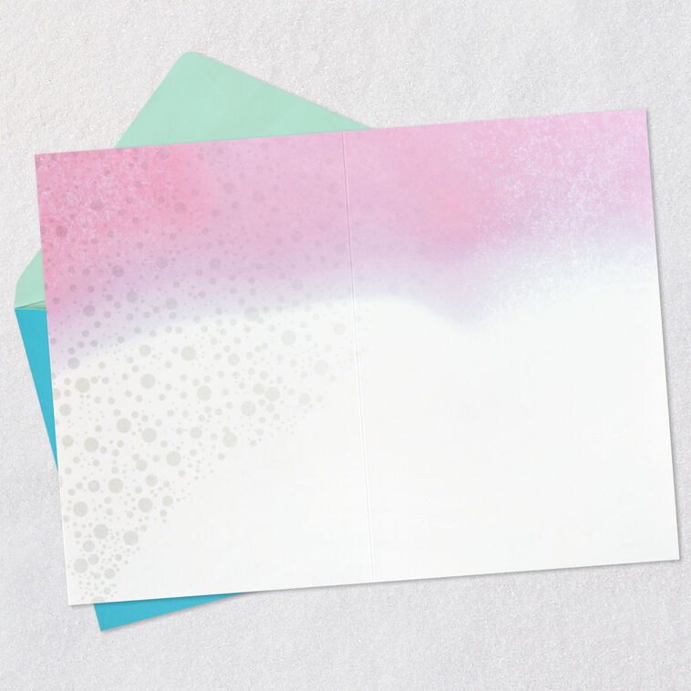 Hallmark Watercolor Flowers And Sequins Blank Thank You Card