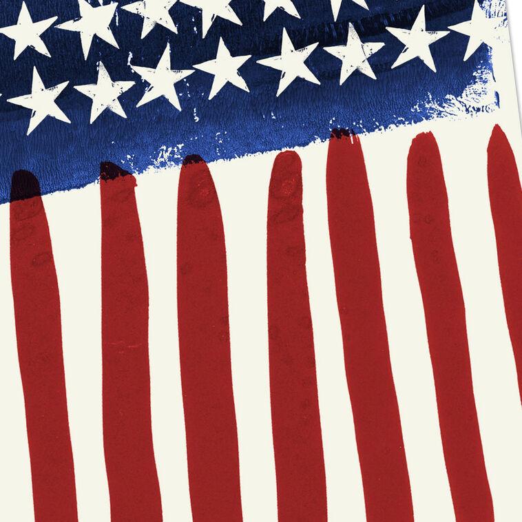 Hallmark Watercolor Stars And Stripes Patriotic Blank Card