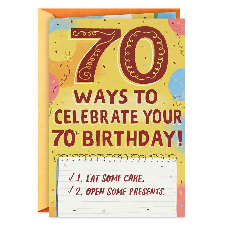 hallmark Ways to Celebrate Funny Pop-Up 70th Birthday Card