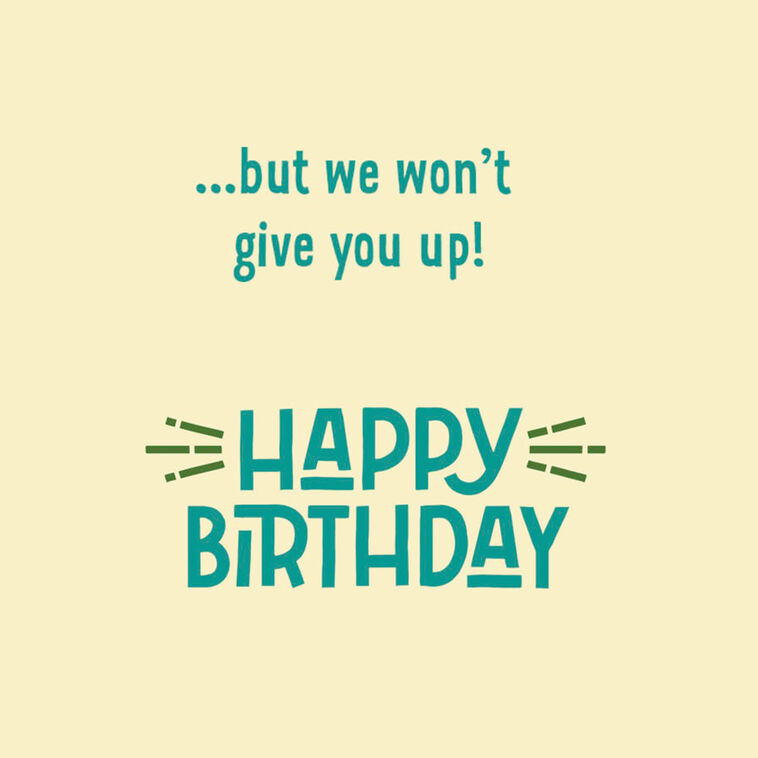 Hallmark We Won't Give You Up Funny Birthday Card For Son