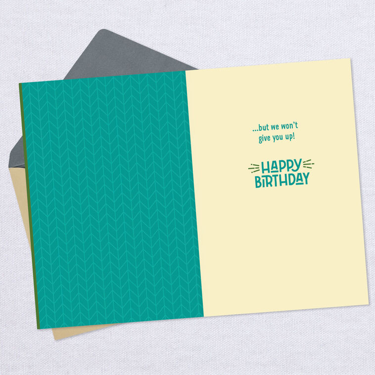 Hallmark We Won't Give You Up Funny Birthday Card For Son
