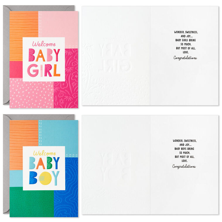 Hallmark Welcome Baby Assorted New Baby Cards Pack Of 16