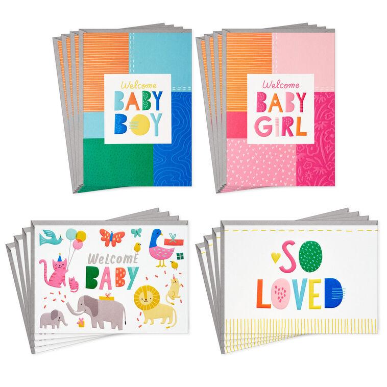 hallmark Welcome Baby Assorted New Baby Cards Pack of 16