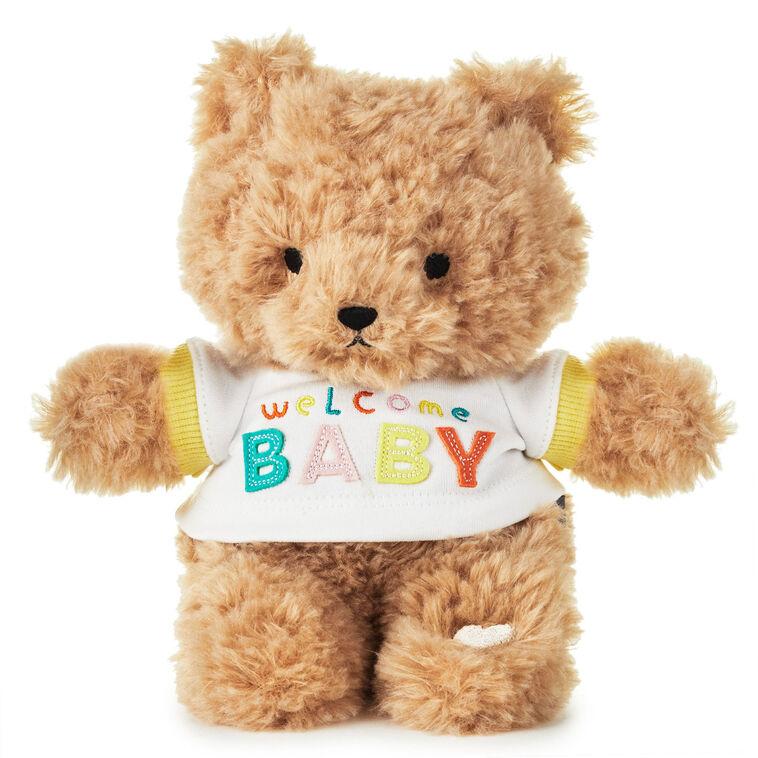 hallmark Welcome Baby Recordable Teddy Bear Stuffed Animal 8.75"