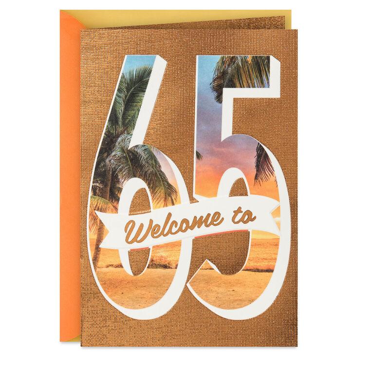 hallmark Welcome to 65 Tropical Sunset 65th Birthday Card