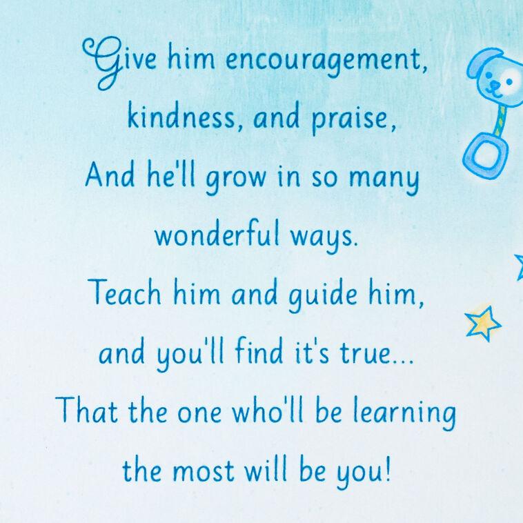 Hallmark Welcome With A Kiss And Hug New Baby Boy Card