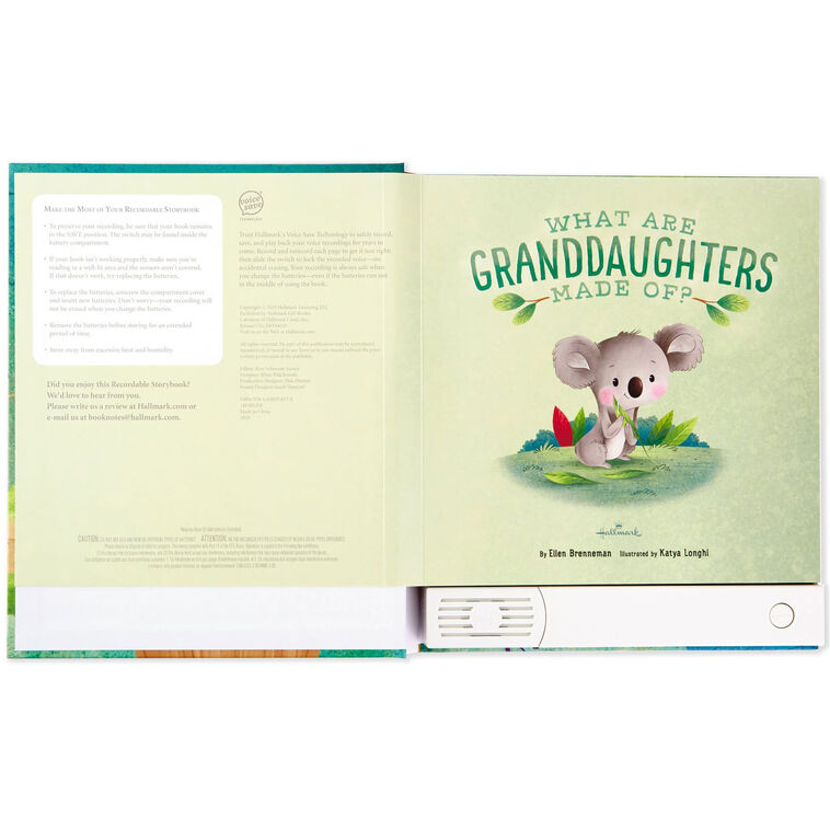 Hallmark What Are Granddaughters Made Of? Recordable Storybook
