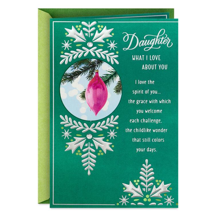 hallmark What I Love About You Christmas Card for Daughter