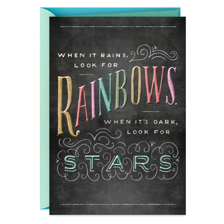 hallmark When It Rains Look for Rainbows Encouragement Card