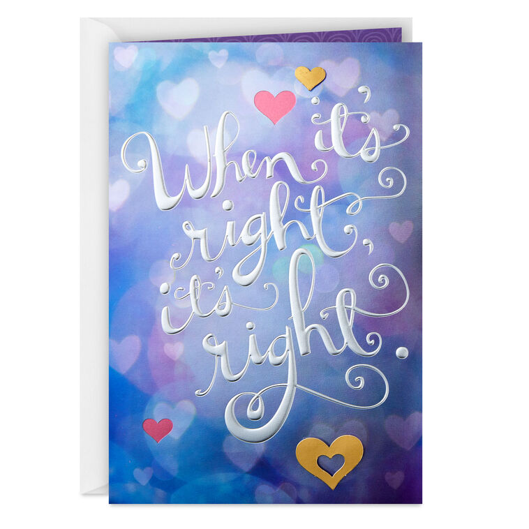 hallmark When It's Right Engagement Congratulations Card