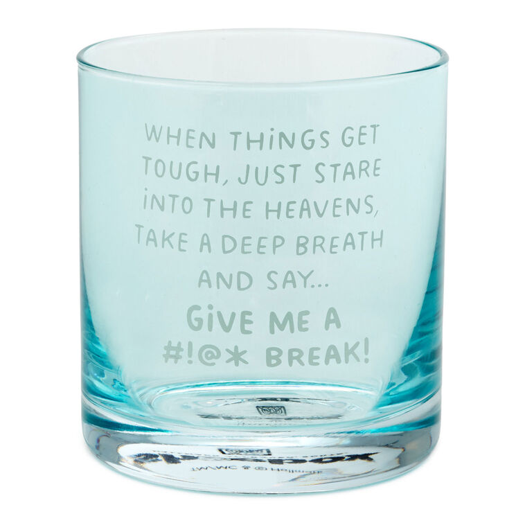 hallmark When Things Get Tough Funny Rocks Glass 12 oz