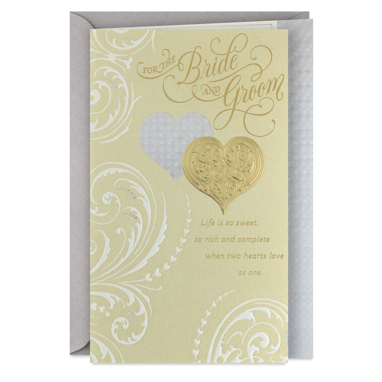 hallmark When Two Hearts Love as One Wedding Card from Us