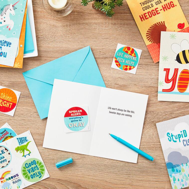 Hallmark Whimsical Assorted Kids' Encouragement Cards With Stickers Pack Of 12