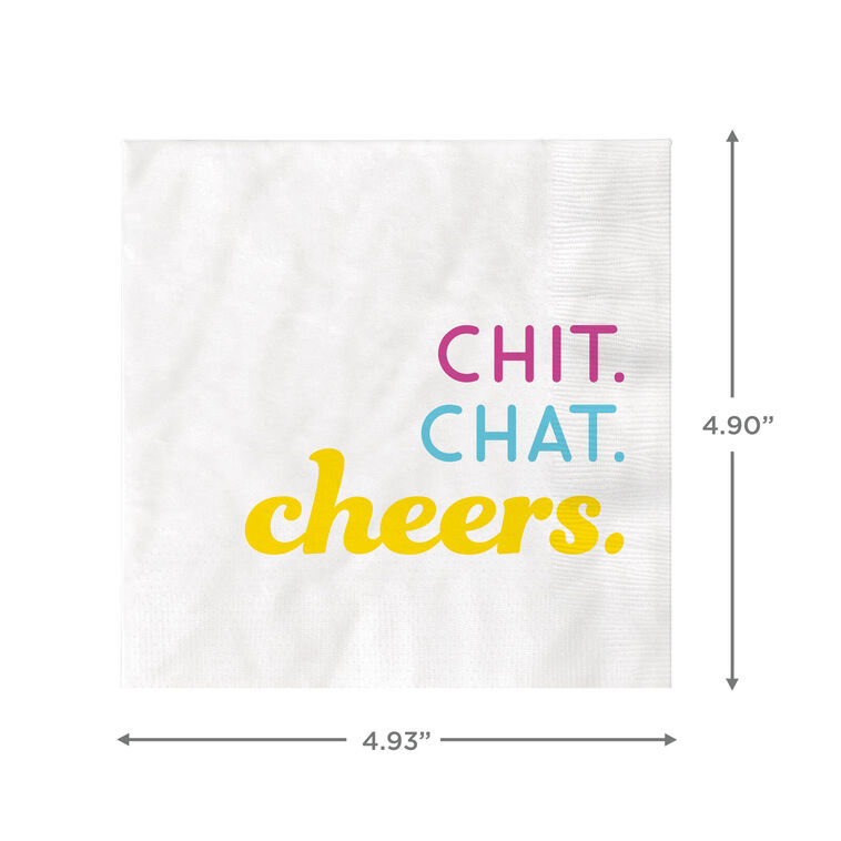 Hallmark White "Chit Chat Cheers" Cocktail Napkins Set Of 16