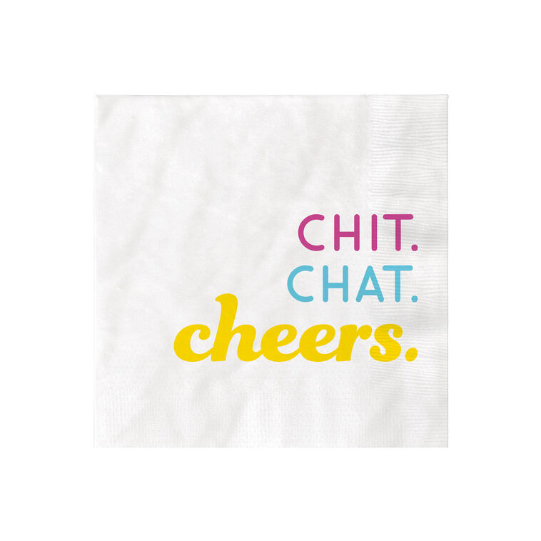 hallmark White "Chit Chat Cheers" Cocktail Napkins Set of 16