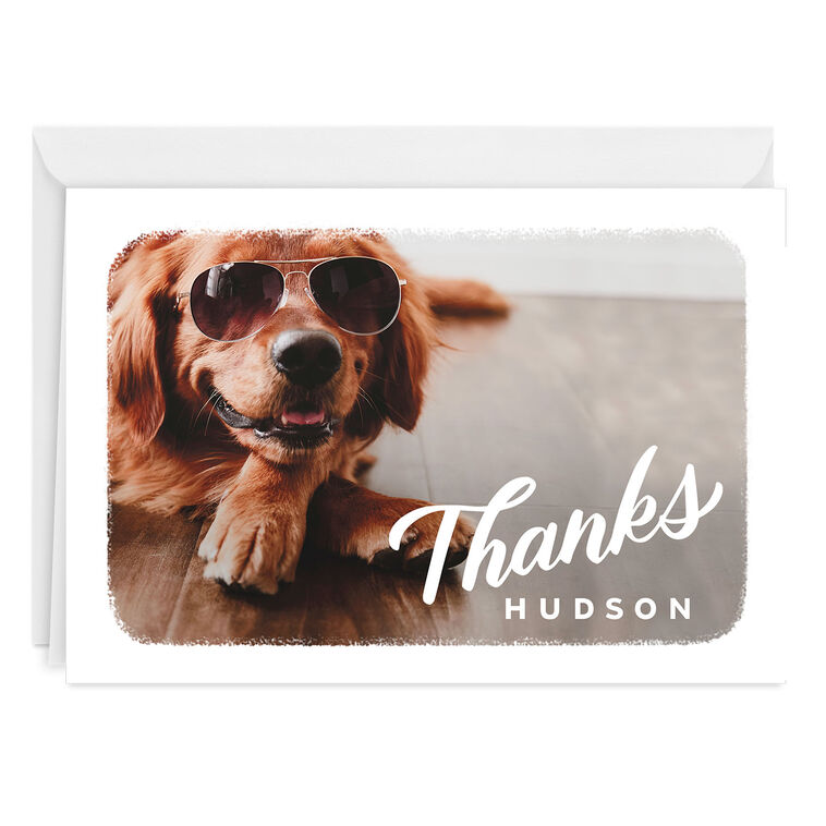 hallmark White Frame Horizontal Custom Thank-You Card