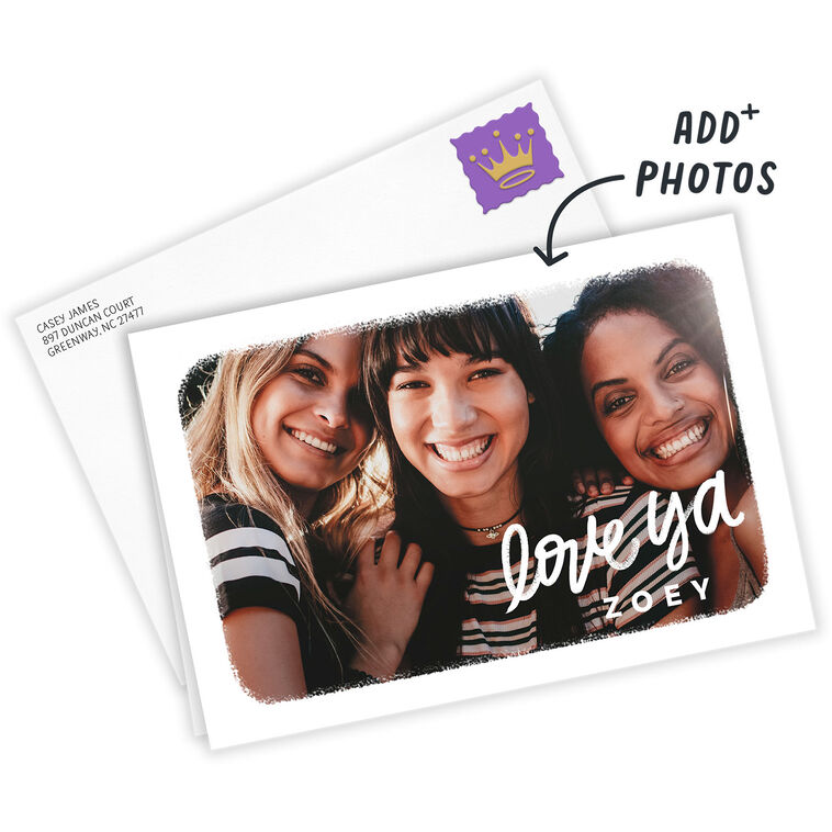 Hallmark White Frame Love Ya Horizontal Custom Love Card