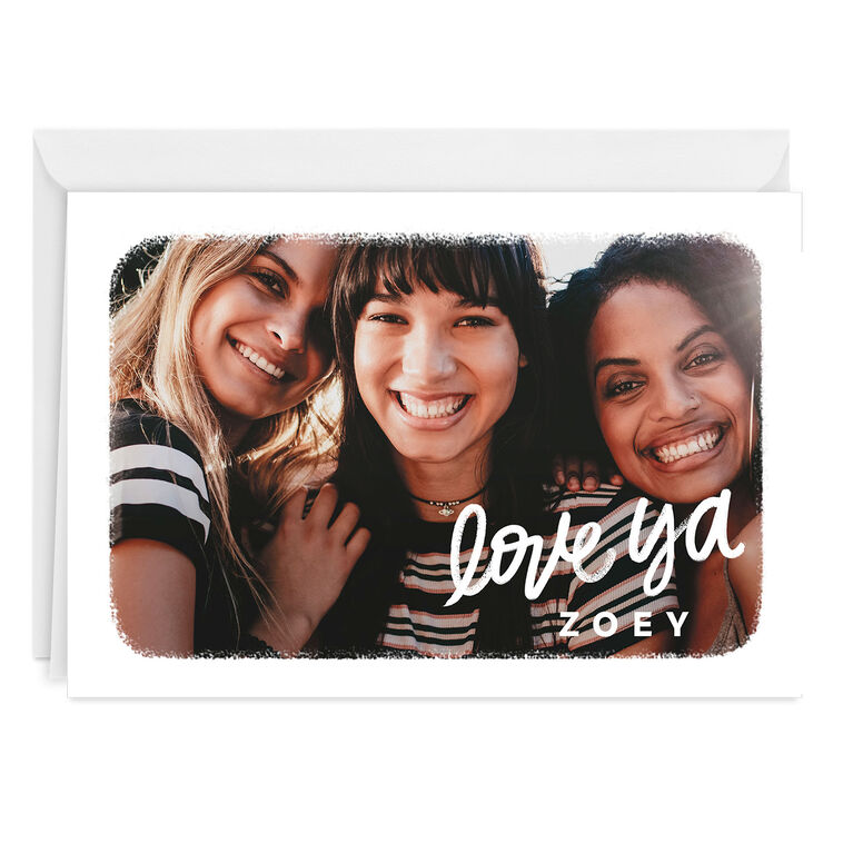 hallmark White Frame Love Ya Horizontal Custom Love Card