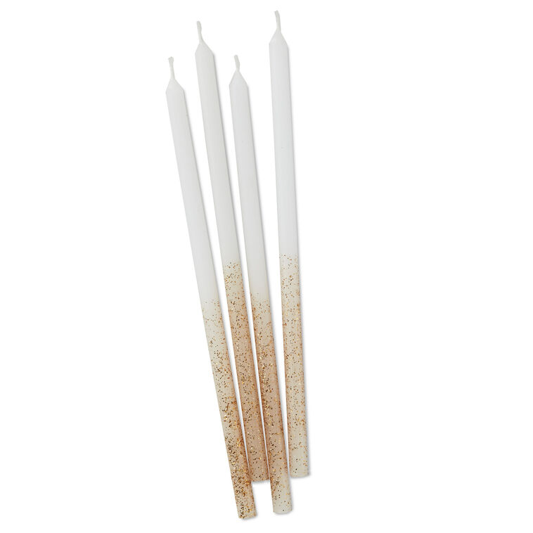 hallmark White Glitter-Dipped Tall Birthday Candles Set of 12