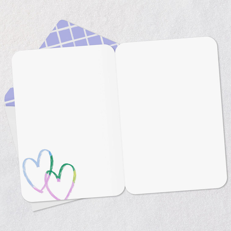 Hallmark White Heart On Colorful Abstract Print Blank Card