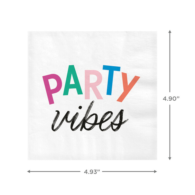 Hallmark White "Party Vibes" Cocktail Napkins Set Of 16