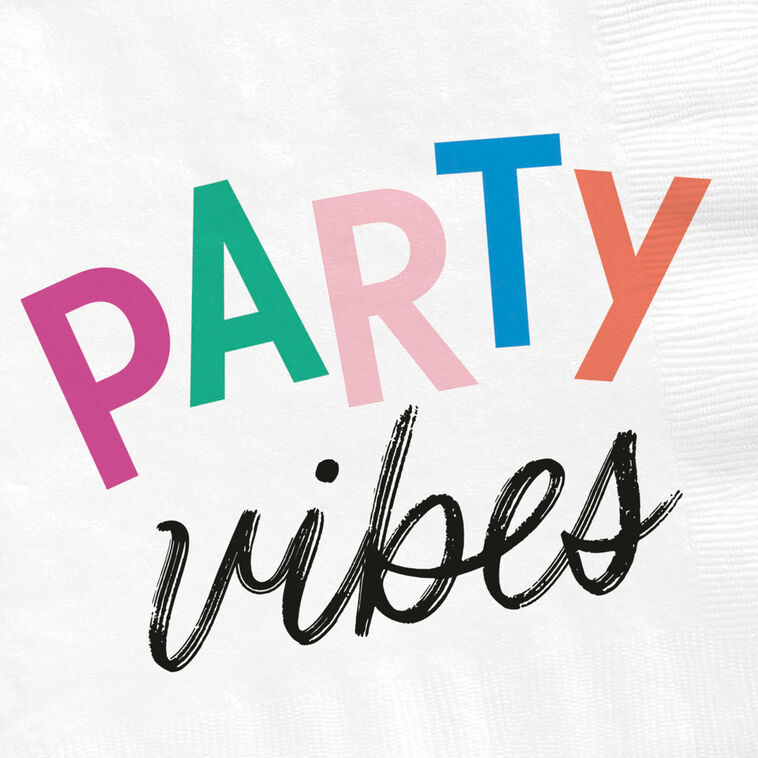 Hallmark White "Party Vibes" Cocktail Napkins Set Of 16