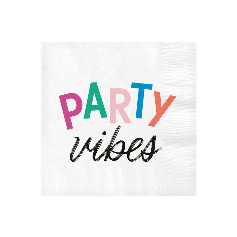 hallmark White "Party Vibes" Cocktail Napkins Set of 16