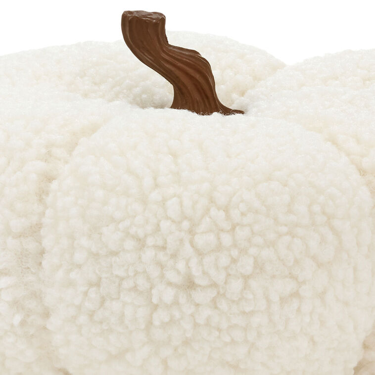 Hallmark White Plush Fabric Pumpkin Fall Decoration