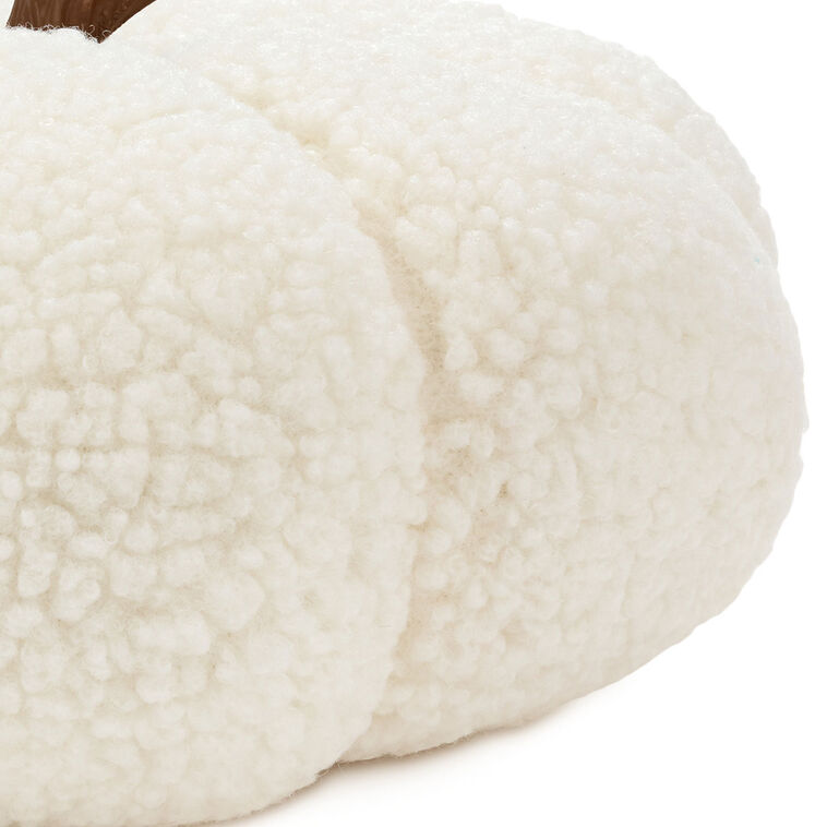 Hallmark White Plush Fabric Pumpkin Fall Decoration